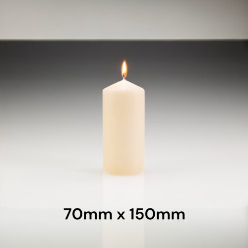 Ivory Pillar Candles 70mm x 150mm