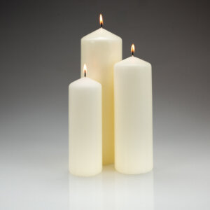 Set of Three Ivory Pilla Candles 601507020080250