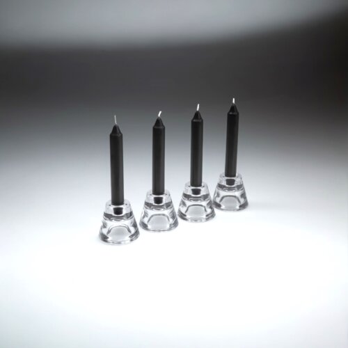 Mini Dinner Candles Black