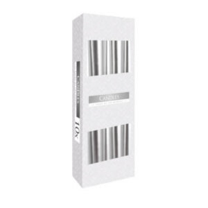 Silver Tapered Dinner Candles (Pack Options)