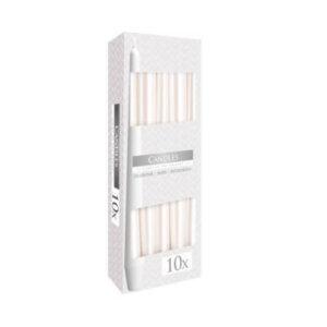 Pearl White Tapered Dinner Candles