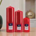 Set Three Red Pillar Candles
