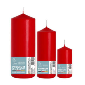 Set Three Red Pillar Candles (Pack of 1)