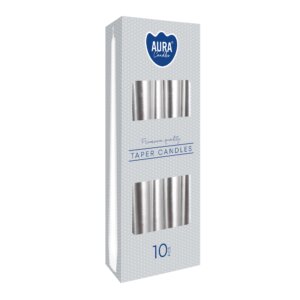 Tapered Dinner Candles Silver