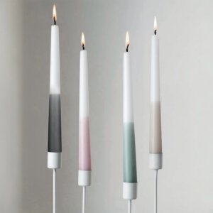Two Tone Tapered Dinner Candles (Pack 8)