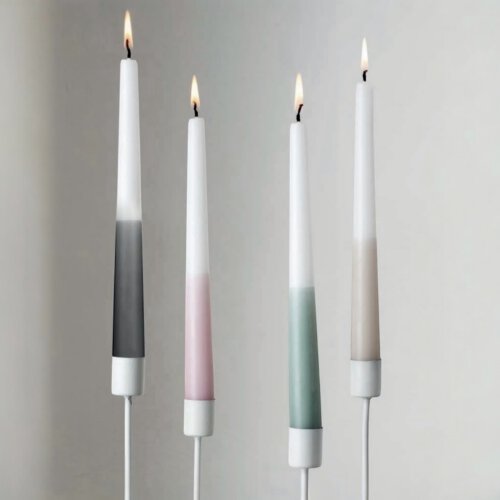 Two Tone Tapered Dinner Candles (Pack 8)