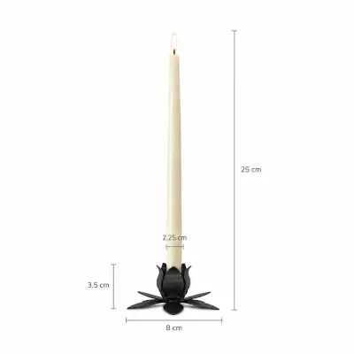Black Petal Dinner Candle Holder Main