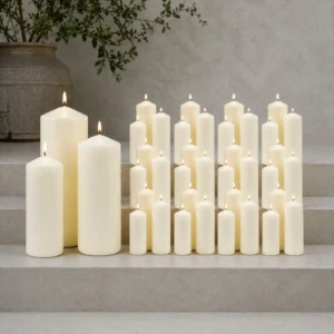 Bulk Buy Set Of Three Pillar Candles 70mm