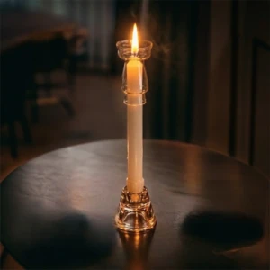 Sherwood Self Fitting Dinner Candle Ivory with Glass Cowl