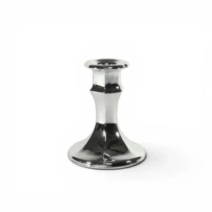 Silver Electroplate Glass Candle Stick