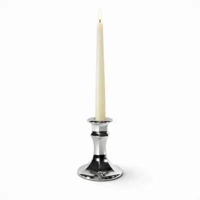 Silver Electroplate Glass Candle Stick with Candle