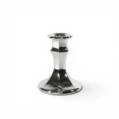 Silver Electroplate Glass Candle Stick